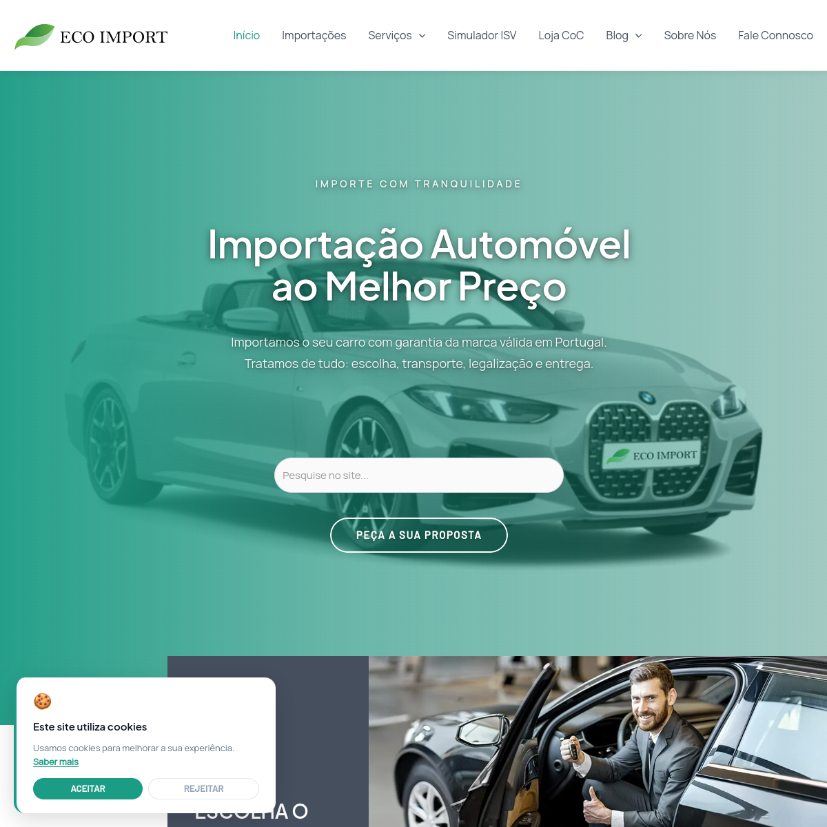 Demo de website para stand de importação automóvel - EcoImport