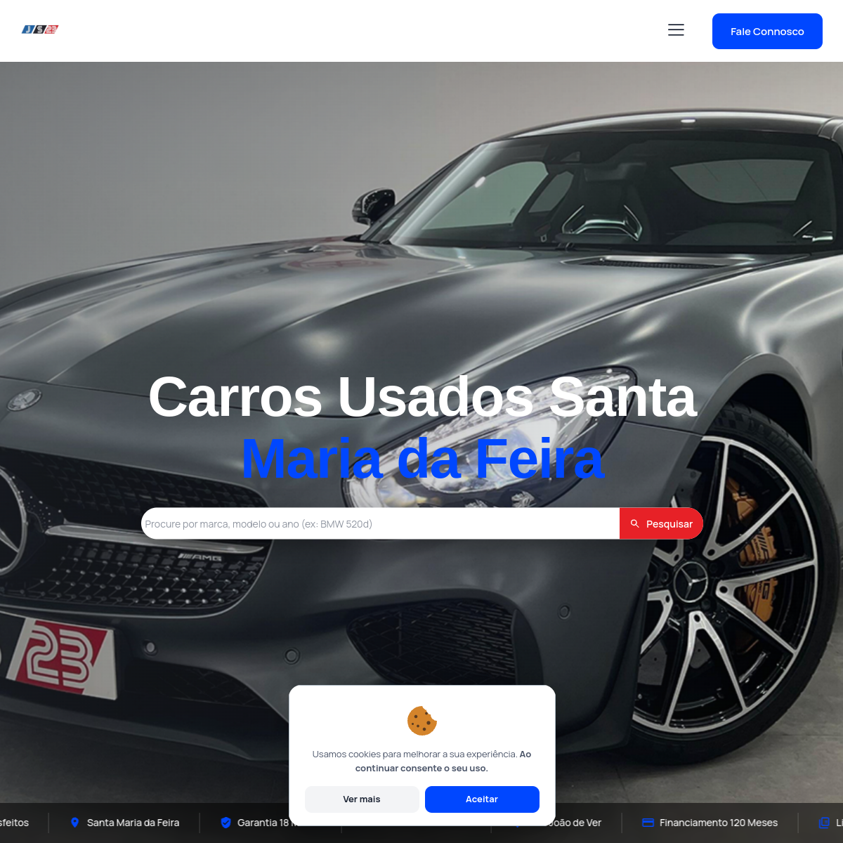 Demo de website para stand automóvel em Santa Maria da Feira - Jordan Silva Automóveis